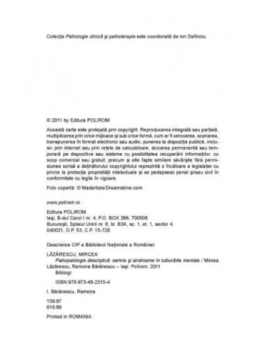 Psihopatologie descriptivă: semne și... Psihopatologie descriptivă: semne și...