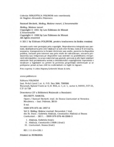 Opere III. Molloy. Malone murind....