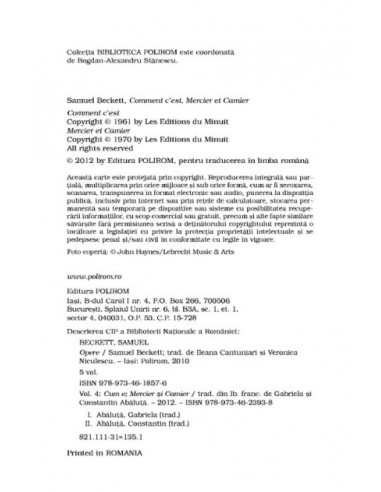 Opere IV. Cum e. Mercier și Camier