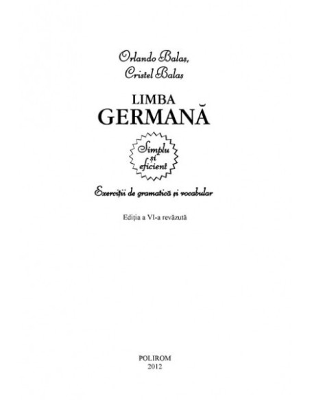Limba germană. Exerciţii de gramatică şi vocabular