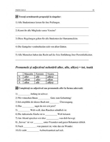 Limba germană. Exerciţii de gramatică...