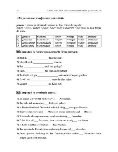 Limba germană. Exerciţii de gramatică...