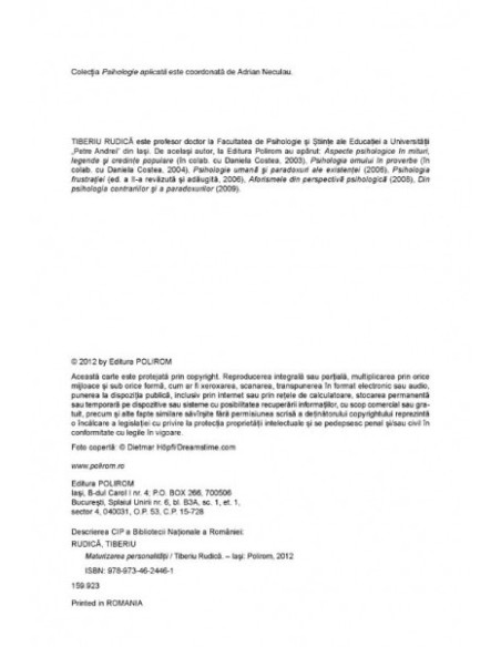 Maturizarea personalității