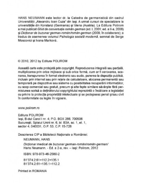 Dicționar medical de buzunar german-român/român-german (ediția a II-a)