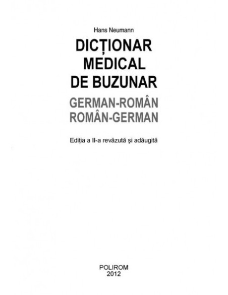 Dicționar medical de buzunar german-român/român-german (ediția a II-a)