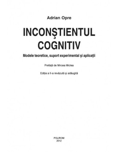 Inconștientul cognitiv: modele...