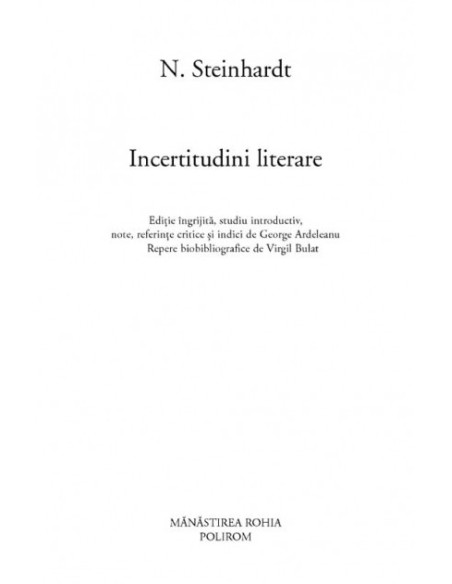 Incertitudini literare