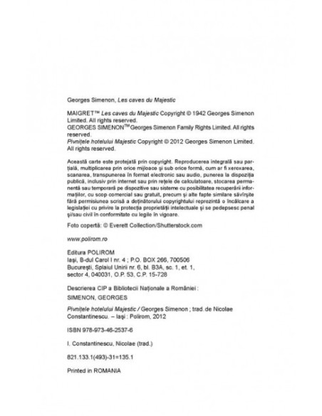 Pivnițele hotelului Majestic