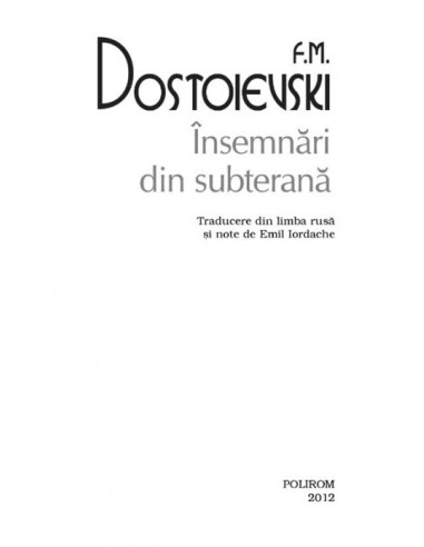 Însemnări din subterană Însemnări din subterană
