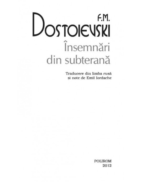 Însemnări din subterană