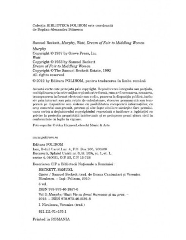 Opere II. Murphy. Watt. Vis cu femei...