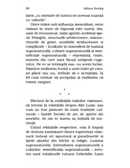 Porţile percepţiei. Raiul şi iadul