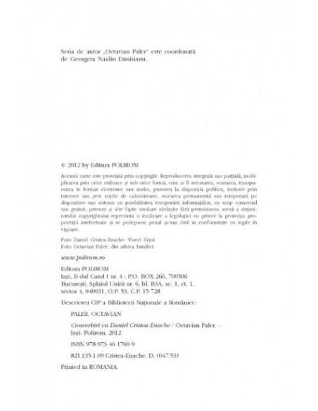 Convorbiri cu Daniel Cristea-Enache
