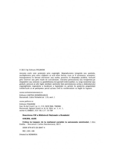 Critica în tranșee. De la realismul...