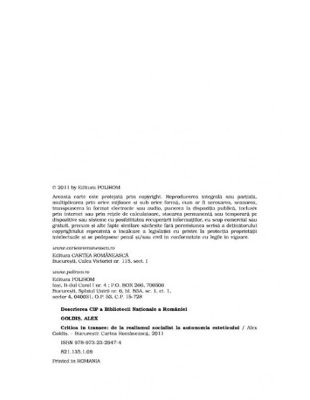 Critica în tranșee. De la realismul socialist la autonomia esteticului