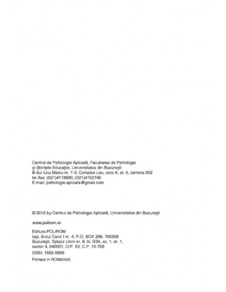 Revista de psihologie organizaţională. Volumul XI, Nr. 1-2, 2011