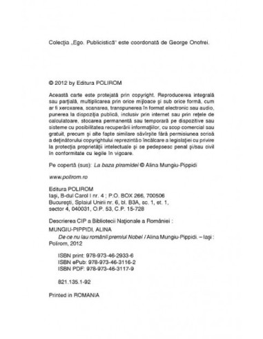 De ce nu iau românii premiul Nobel