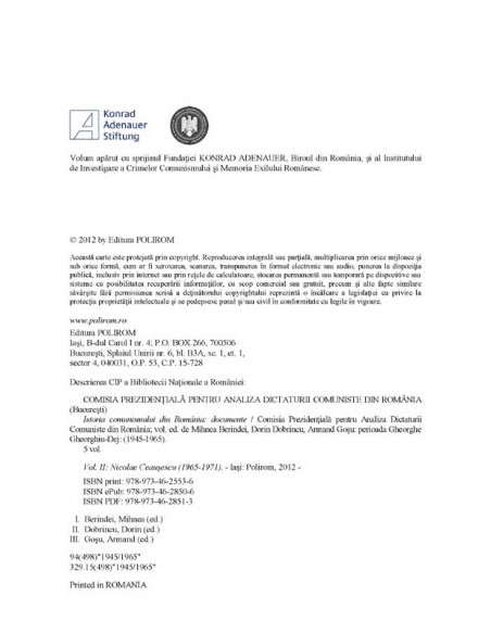 Istoria comunismului din România. Vol. II