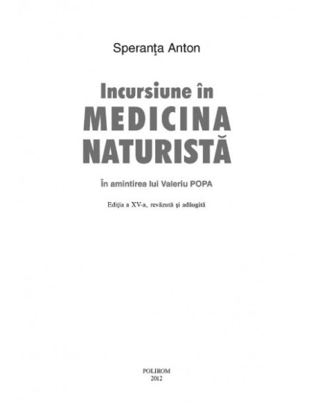 Incursiune în medicina naturistă