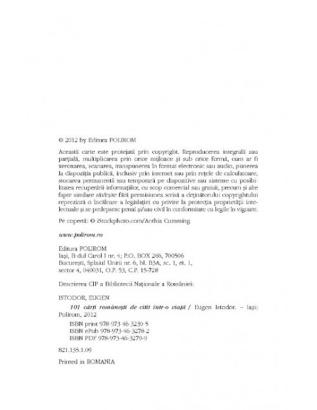 101 cărți românești de citit într-o viață