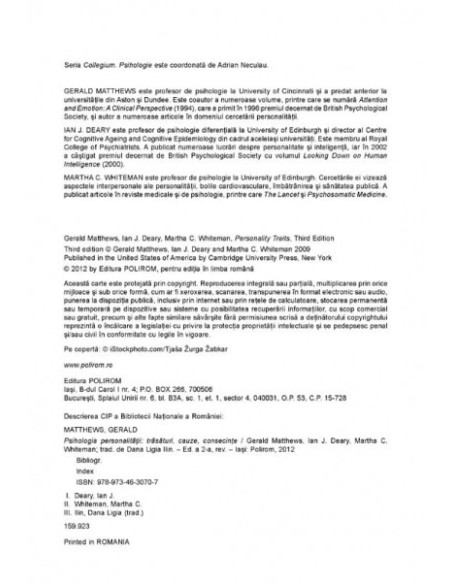 Psihologia personalității. Trăsături, cauze, consecințe (ediţia a II-a)