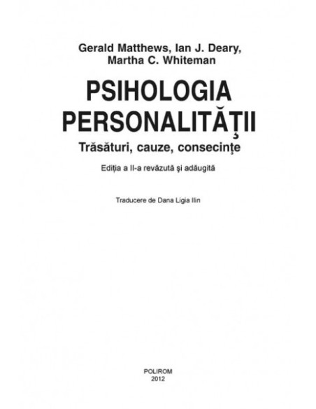 Psihologia personalității. Trăsături, cauze, consecințe (ediţia a II-a)