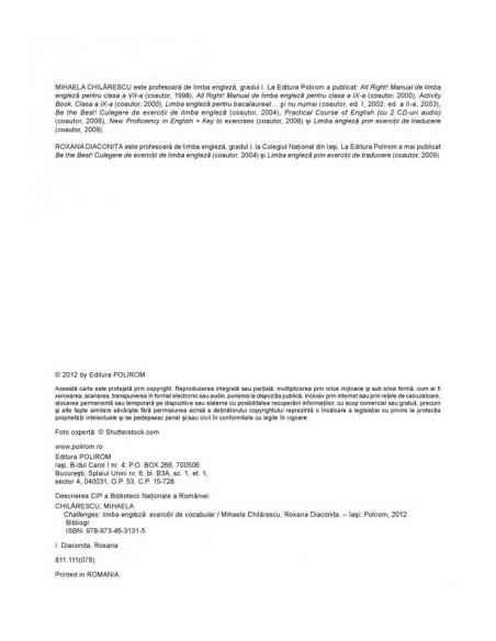 Challenges. Limba engleză. Exerciții de vocabular