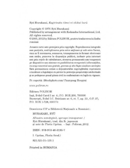 Albastru nemărginit, aproape transparent