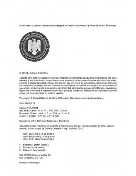 Spectrele lui Dej. Incursiuni în biografia și regimul unui dictator