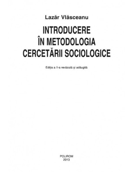 Introducere în metodologia cercetării sociologice