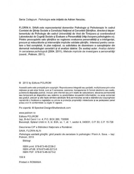 Psihologia validată științific. Ghid practic de cercetare în psihologie