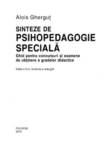 Sinteze de psihopedagogie specială Sinteze de psihopedagogie specială