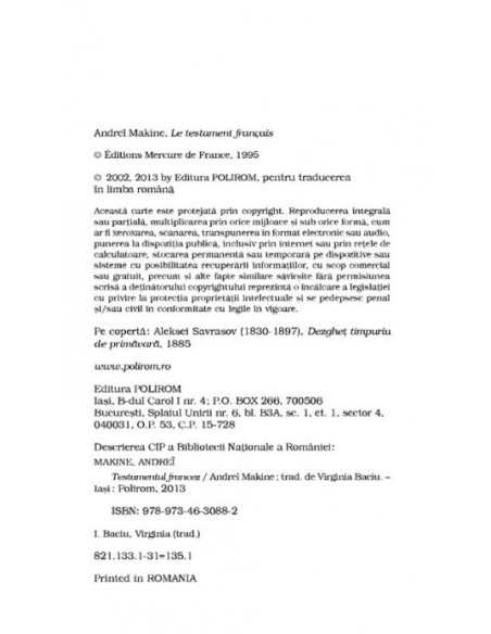 Testamentul francez (ediţie de buzunar)