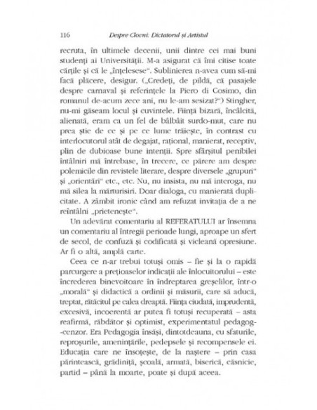 Despre Clovni: Dictatorul şi Artistul