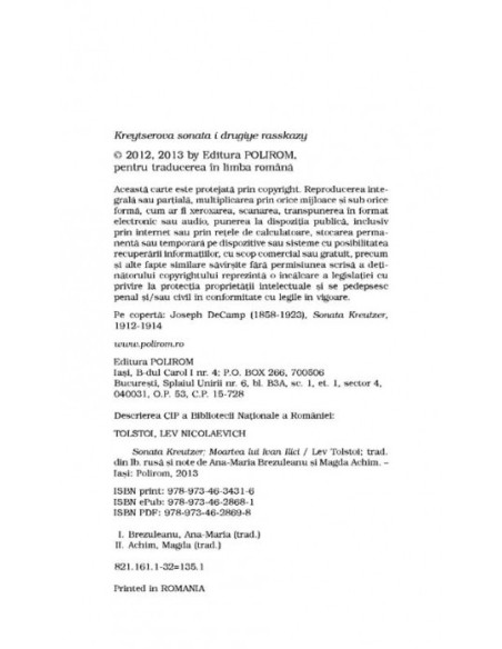 Sonata Kreutzer • Moartea lui Ivan Ilici 