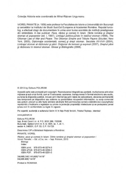 Război, pace şi comerţ în Islam. Ţările române şi dreptul otoman al popoarelor