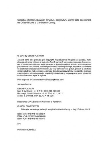 Educația. Experiențe, reflecții, soluții