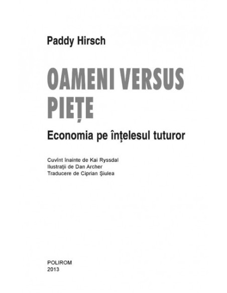 Oameni versus piețe. Economia pe înțelesul tuturor