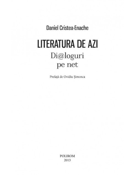 Literatura de azi. Dialoguri pe net