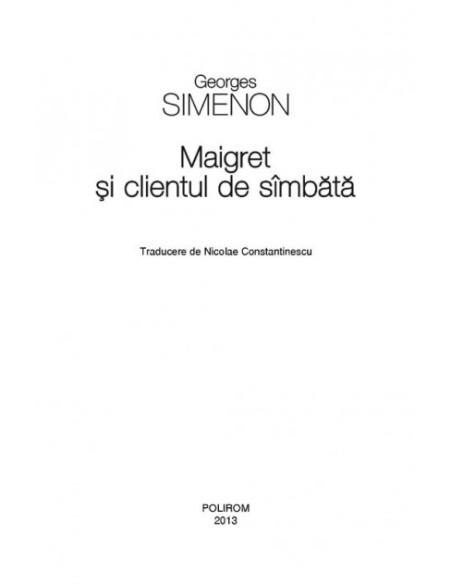 Maigret și clientul de sâmbătă
