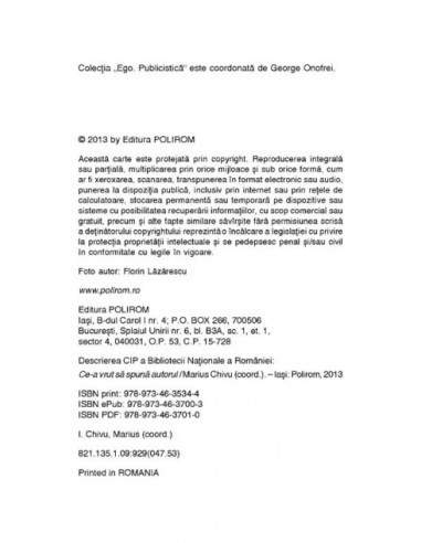 Ce-a vrut să spună autorul