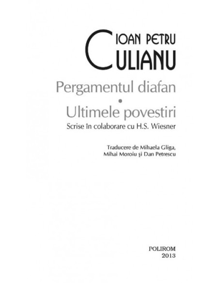 Pergamentul diafan • Ultimele povestiri