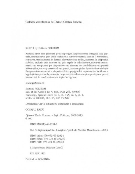 Opere V. Supraviețuirile 3. Logica