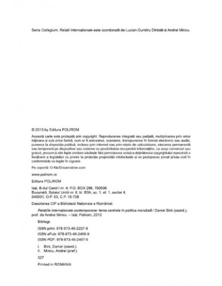 Relațiile internaționale contemporane. Teme centrale în politica mondială