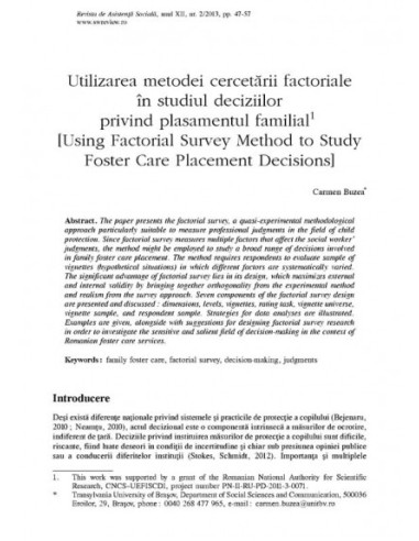 Revista de Asistență Socială. Nr. 2/2013