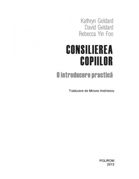 Consilierea copiilor. O introducere practică