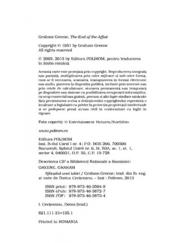 Sfârșitul unei iubiri (ediție de...