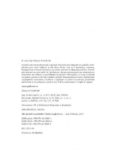 Mic jurnal cu amintiri Mic jurnal cu amintiri