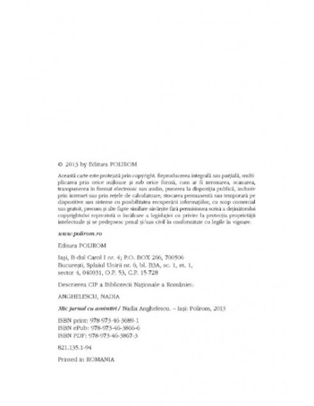 Mic jurnal cu amintiri