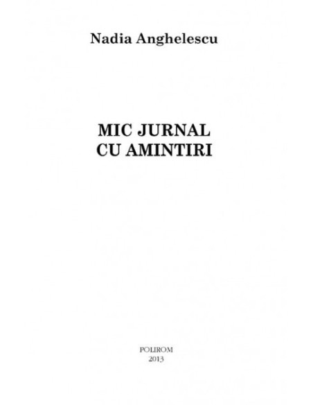 Mic jurnal cu amintiri